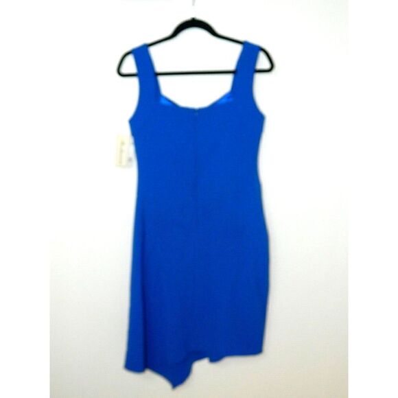 Shoshanna Dress‎ Size 6 Blue Textured Asymmetric Hem Sleeveless - Picture 2 of 10